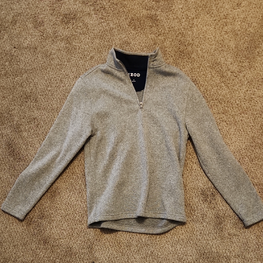 IZOD Heather Gray Quarter-Zip Sweater